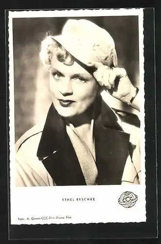 AK Schauspielerin Ethel Reschke mit Hut
