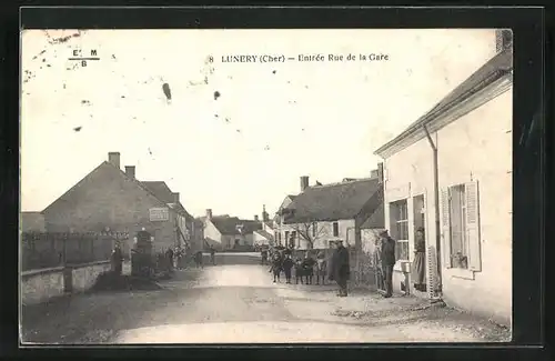 AK Lunery, Entrée Rue de la Gare