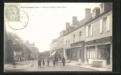 AK Preveranges, Place de l`Eglise, facade Nord