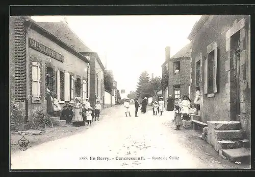 AK Concressault, Route de Vailly, Cafe Boulangerie Moreau