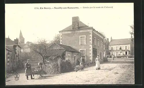 AK Neuilly-en-Sancerre, Entrée par la route de Crezancy