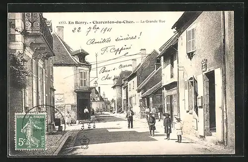 AK Charenton-du-Cher, La Grande Rue