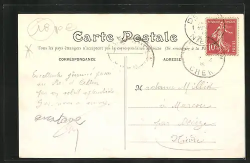 AK Le Guétin, Le Pont suspendu, Vue latérale