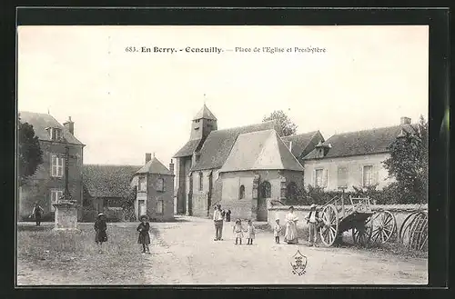 AK Genouilly, Place de l`Eglise et Presbytère