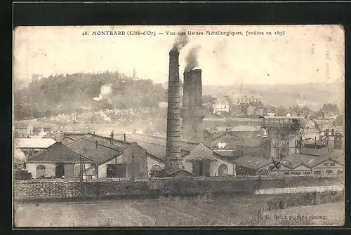 AK Montbard, Vue des Usines Métallurgiques