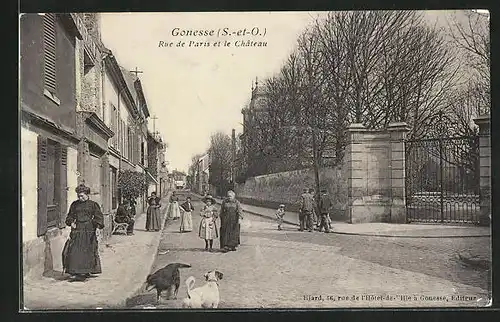 AK Gonesse, Rue de Paris et le Château