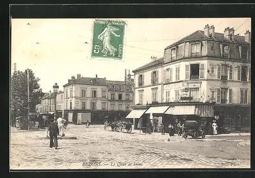 AK Bezons, Le Quai de Seine