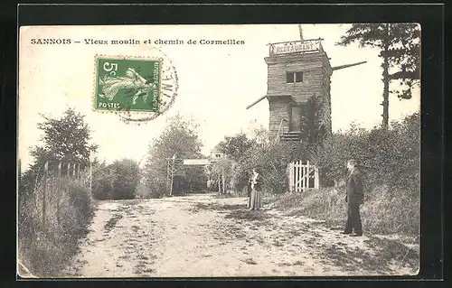AK Sannois, Vieux moulin et chemin de Cormeilles