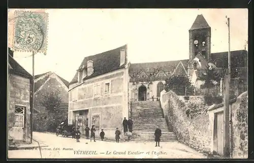 AK Vetheuil, Le Grand Escalier et l`Eglise