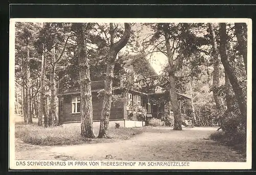 AK Bad Saarow, Schwedenhaus im Park Theresienhof am Scharmützelsee