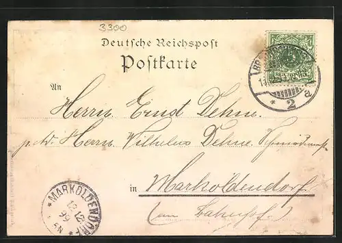 Lithographie Braunschweig, Totalansicht, Löwensäule auf dem Burg-Platz, Lessing-Denkmal