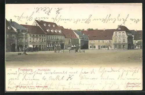 AK Frohburg, Marktplatz mit Kräutergewölbe Paul Dehme