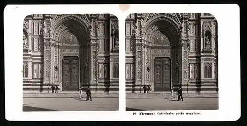 Stereo-Fotografie NPG, Berlin, Ansicht Firenze, Cattedrale: porta maggiore