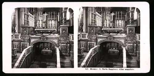 Stereo-Fotografie NPG, Berlin, Ansicht Roma, S. Maria Maggiore: Altar maggiore