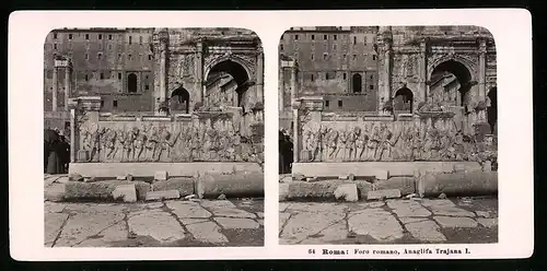 Stereo-Fotografie NPG, Berlin, Ansicht Roma, Foro romano, Anaglifa Trajana