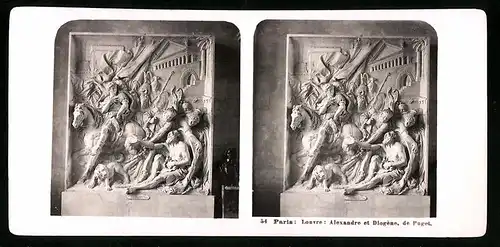 Stereo-Fotografie NPG, Berlin, Ansicht Paris, Louvre, Alexandre et Diogene de Puget