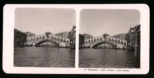 Stereo-Fotografie NPG, Berlin, Ansicht Venezia, Canal Grande e ponte Rialto