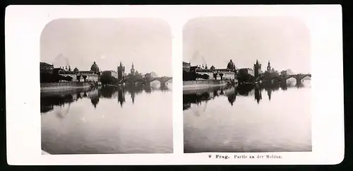 Stereo-Fotografie NPG, Berlin, Ansicht Prag, Partie an der Moldau