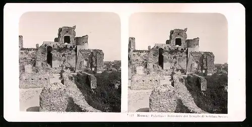 Stereo-Fotografie NPG, Berlin, Ansicht Roma, Palatino, Belvedere del Temio di Settimo Severo