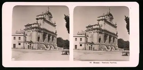 Stereo-Fotografie NPG, Berlin, Ansicht Roma, Fontana Paolina