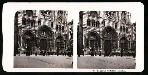 Stereo-Fotografie NPG, Berlin, Ansicht Genova, Cattedrale facciata