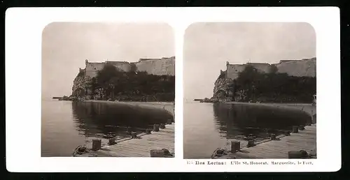 Stereo-Fotografie NPG, Berlin, Ansicht Iles Lerins, L`ile St. Honorat, Marquerite, le Fort