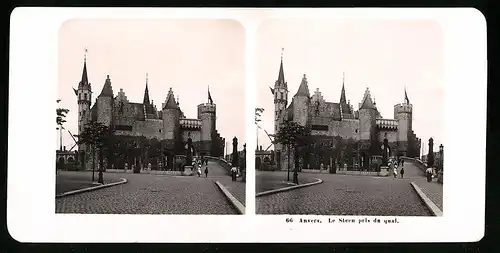 Stereo-Fotografie NPG, Berlin, Ansicht Anvers, Le Steen pris du quai