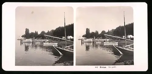 Stereo-Fotografie NPG, Berlin, Ansicht Evian, Le Port, Blick auf den Hafen