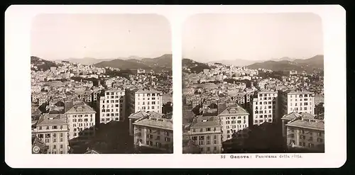 Stereo-Fotografie NPG, Berlin, Ansicht Genova, Panorama della citta