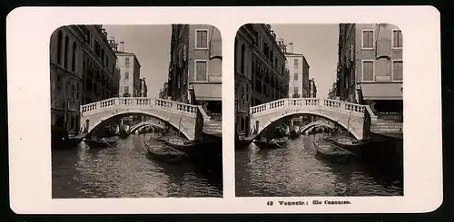 Stereo-Fotografie NPG, Berlin, Ansicht Venezia, Rio Canonico, Brücke