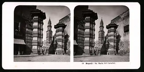 Stereo-Fotografie NPG, Berlin, Ansicht Napoli, Sa. Maria del Carmine
