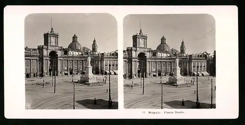 Stereo-Fotografie NPG, Berlin, Ansicht Napoli, Piazza Dante