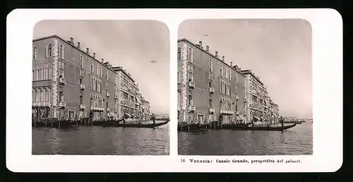 Stereo-Fotografie NPG, Berlin, Ansicht Venezia, Canal Grande, perspettiva del palazzi