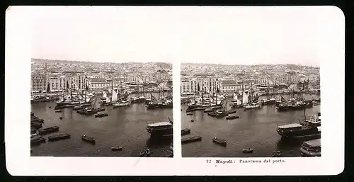 Stereo-Fotografie NPG, Berlin, Ansicht Napoli, Panorama dal porto