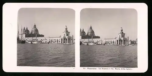 Stereo-Fotografie NPG, Berlin, Ansicht Venezia, La Dogana e Sa. maria della Salute