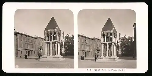 Stereo-Fotografie NPG, Berlin, Ansicht Bologna, Tombe in Piazza Galiliei