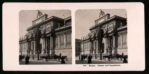 Stereo-Fotografie NPG, Berlin, Ansicht Roma, Palazzo dell`Esposizione