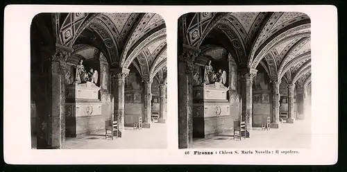 Stereo-Fotografie NPG, Berlin, Ansicht Firenze, Chiesa S. Maria Novella, Il sepolcro