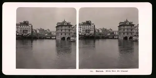 Stereo-Fotografie NPG, Berlin, Ansicht Zürich, Blick über die Limmat