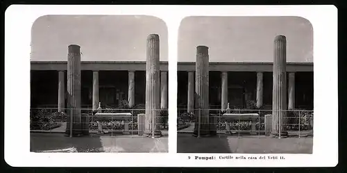Stereo-Fotografie NPG, Berlin, Ansicht Pompei, Cortile nella casa dei Vertii