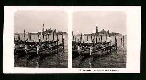 Stereo-Fotografie NPG, Berlin, Ansicht Venezia, S. Giorgio dalla Piazzetta