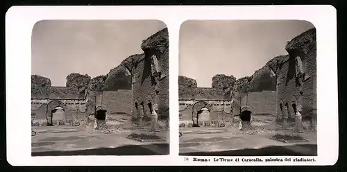 Stereo-Fotografie NPG, Berlin, Ansicht Roma, Le Terme di Caracalla, palestra dei gladiatori