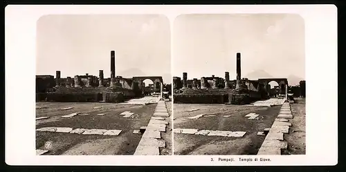 Stereo-Fotografie NPG, Berlin, Ansicht Pompeji, Tempio di Giove