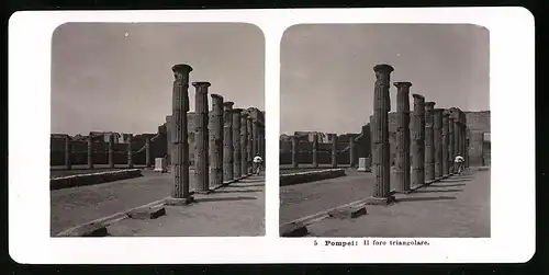 Stereo-Fotografie NPG, Berlin, Ansicht Pompei, Il foro triangolare