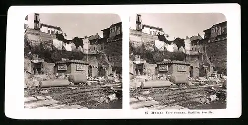 Stereo-Fotografie NPG, Berlin, Ansicht Roma, Foro romano, Basilica Aemilia