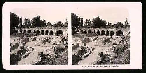 Stereo-Fotografie NPG, Berlin, Ansicht Roma, Il Palatino, casa di Romolo