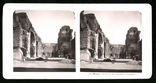 Stereo-Fotografie NPG, Berlin, Ansicht Roma, Le terme di Caracalla, il trepidario