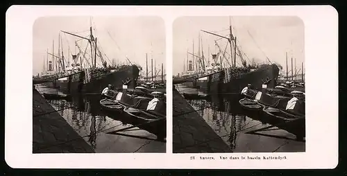 Stereo-Fotografie NPG, Berlin, Ansicht Anvers, Vue dans le bassin Kattendyck