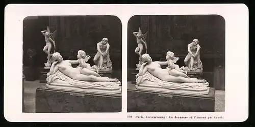 Stereo-Fotografie NPG, Berlin, Ansicht Paris, Luxembourg, La Jeunesse et l`Amour par Crauk