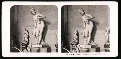 Stereo-Fotografie NPG, Berlin, Ansicht Paris, Louvre. Diane au bain par Allegrain